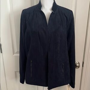 NWT Women's Faux Suede Studio Works Navy Jacket
